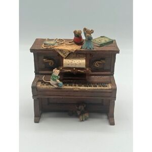 Enesco‎ Pennywhistle Lane Piano Rag Musical Mice Figurine 1993 Vintage 657859